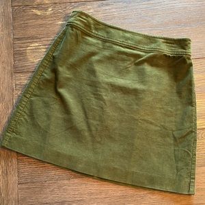 Green corduroy J Crew skirt